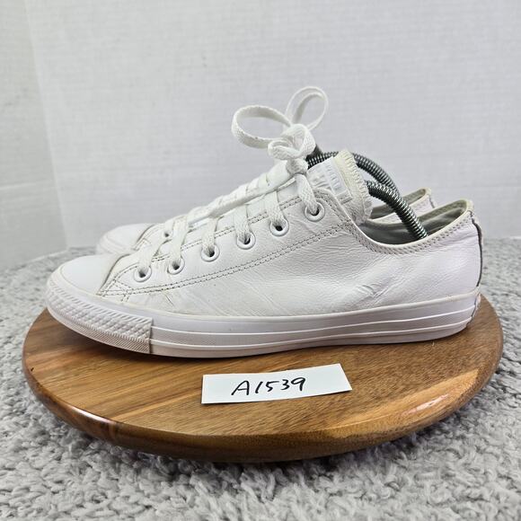 Converse CTAS All Star Ox Low White Leather Y2K Casual Daily Sneakers Womens 10 - Picture 1 of 12